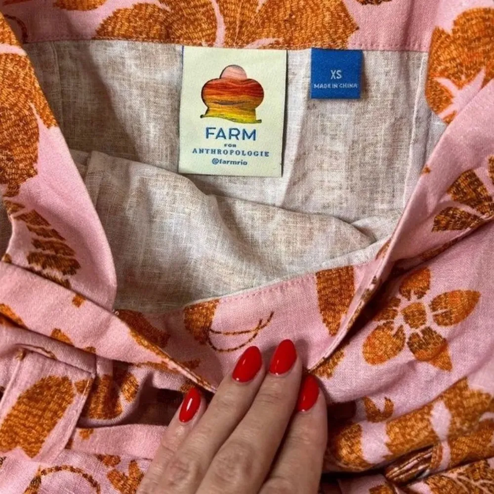 Farm Rio EUC Lobster Flower Linen Mini Dress size xs - Image 3