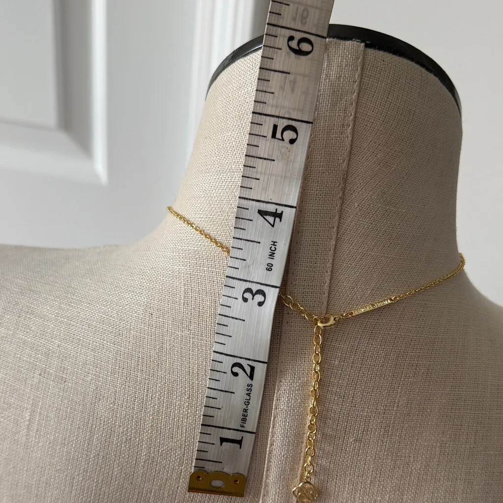 Kendra Scott Elisa Short Pendant in Gold Black Drusy New - Image 5