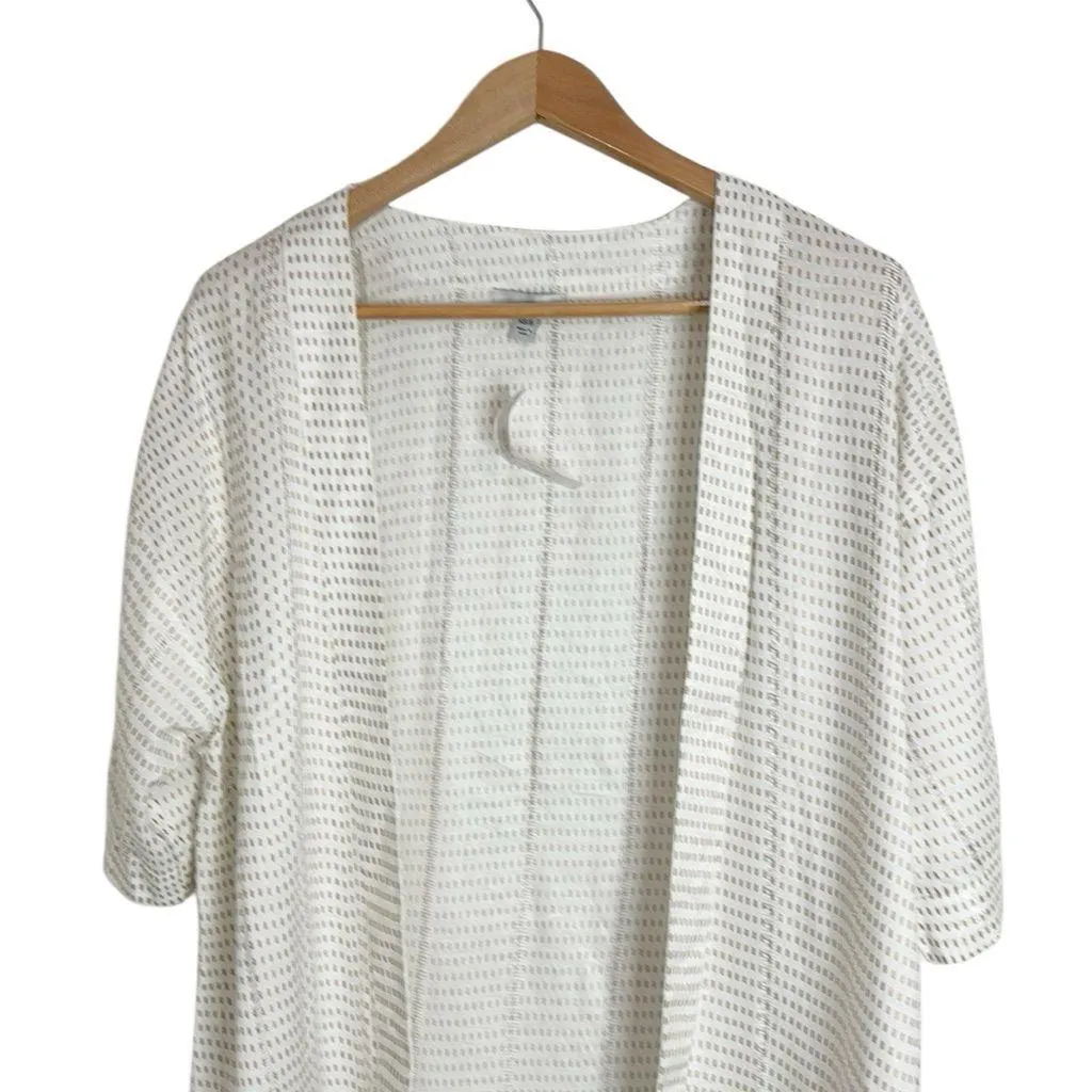 Evereve Allison Joy Cream/Copper Print Kimono Style Open Front Top size XS/S - Image 4