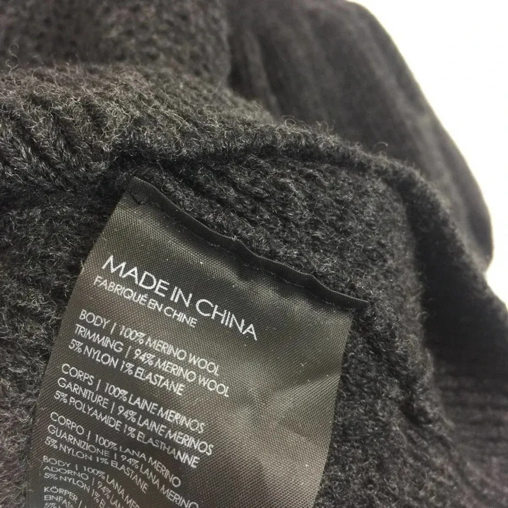 Club Monaco Ellodie Grey Wool Ruffle Puff Sleeve Knit Sweater XS - Image 6