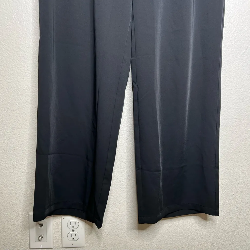 NWT Halara High Waisted Zipper Pocket Shirred Straight Leg Work Pants black L - Image 8