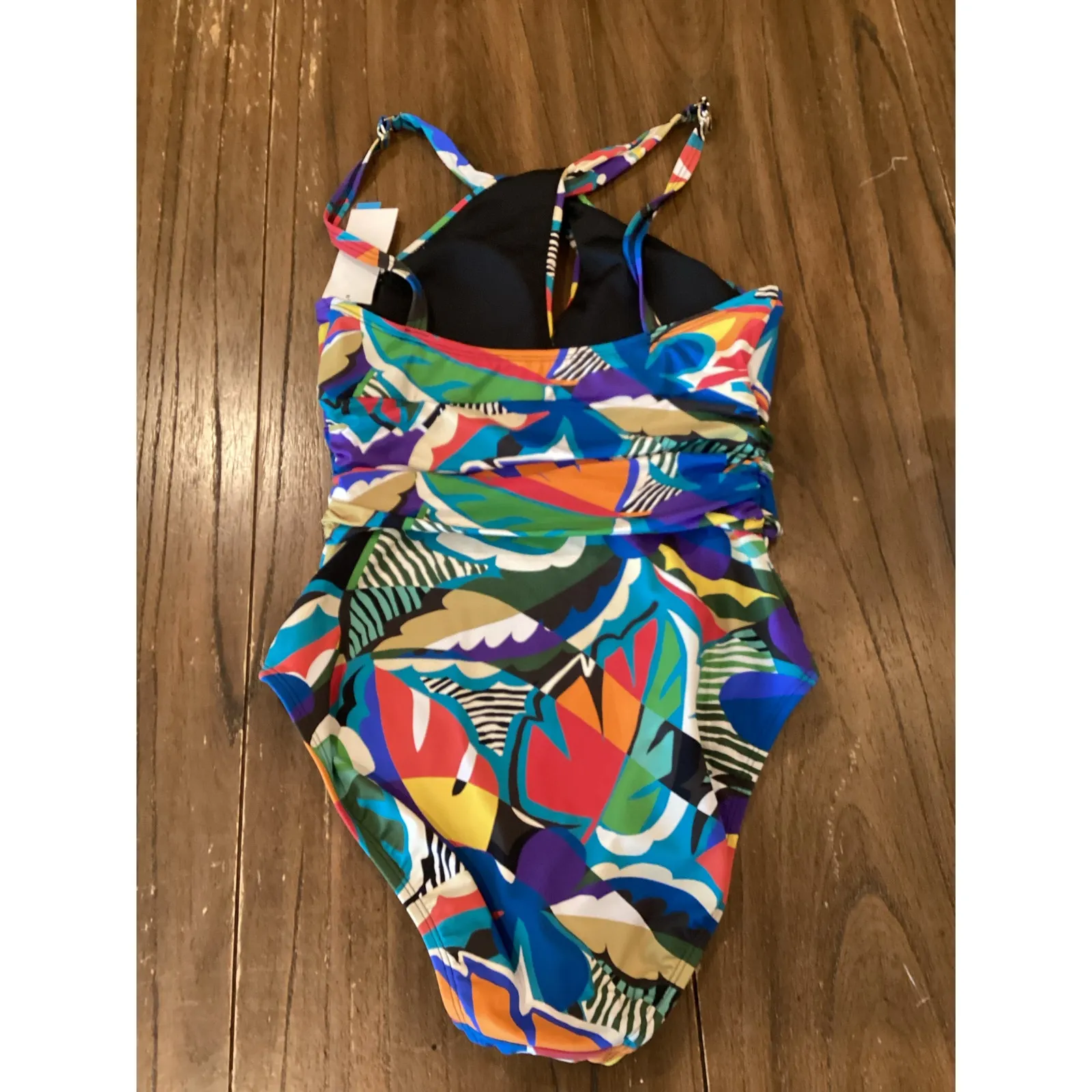 Bleu Rod Beattie the Mix High-Neck Mio One Piece tropical print Swimsuit 6 NWT - Image 4