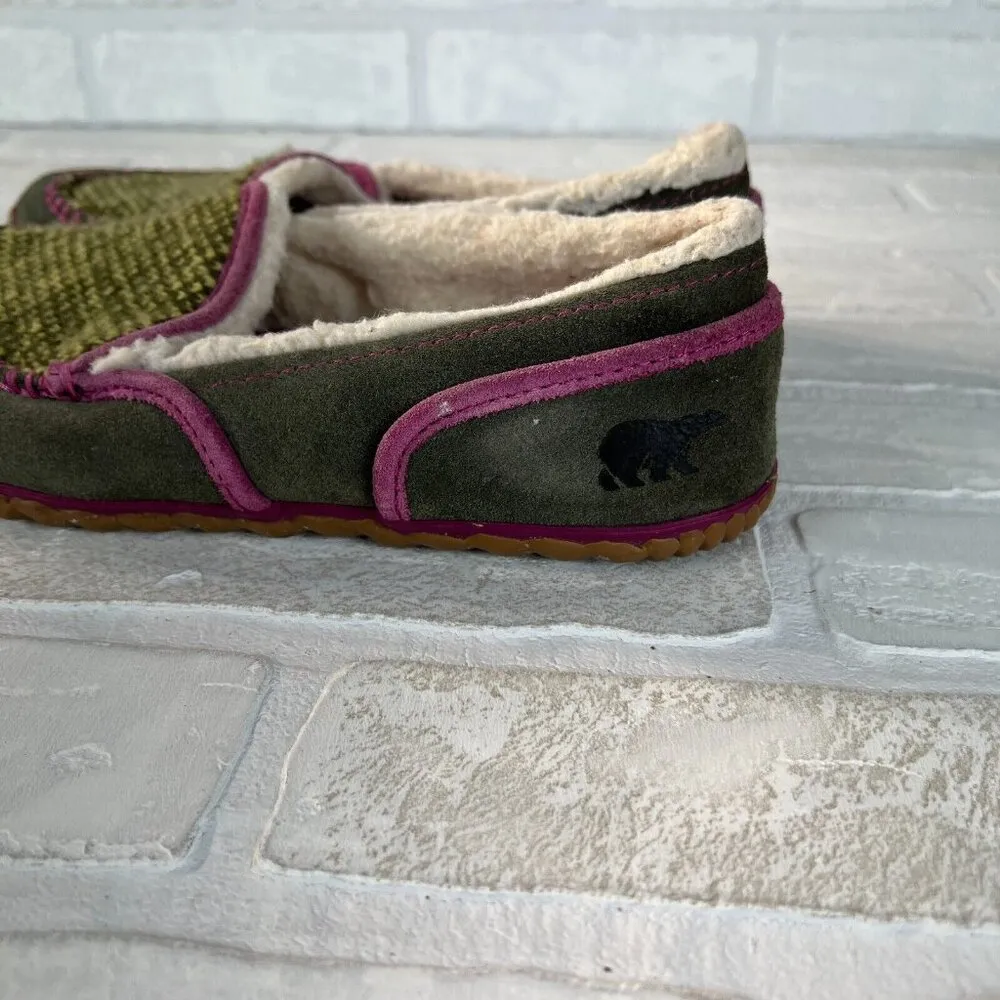 Sorel Shoes Womens 8 Sundance Shearling Slip On Moc Loafer NL2121231 Green Suede - Image 6