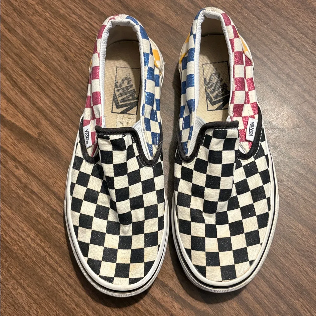 Vans Rainbow Checkerboard Slip On Shoes Men’s 5 Women’s 6.5 - Image 2