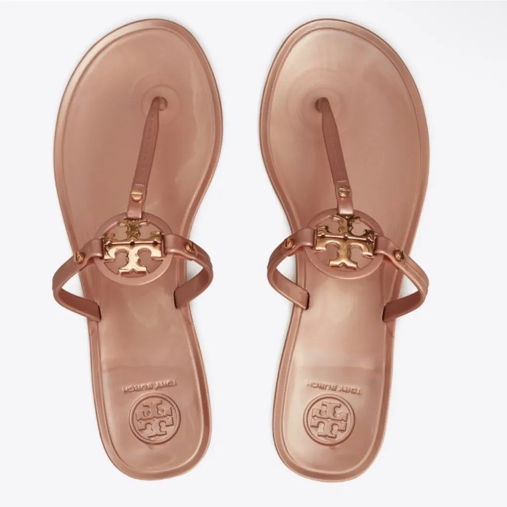 NWOT Tory Burch Rose Gold Mini Miller Jelly Flip Flop Sandals - Image 5