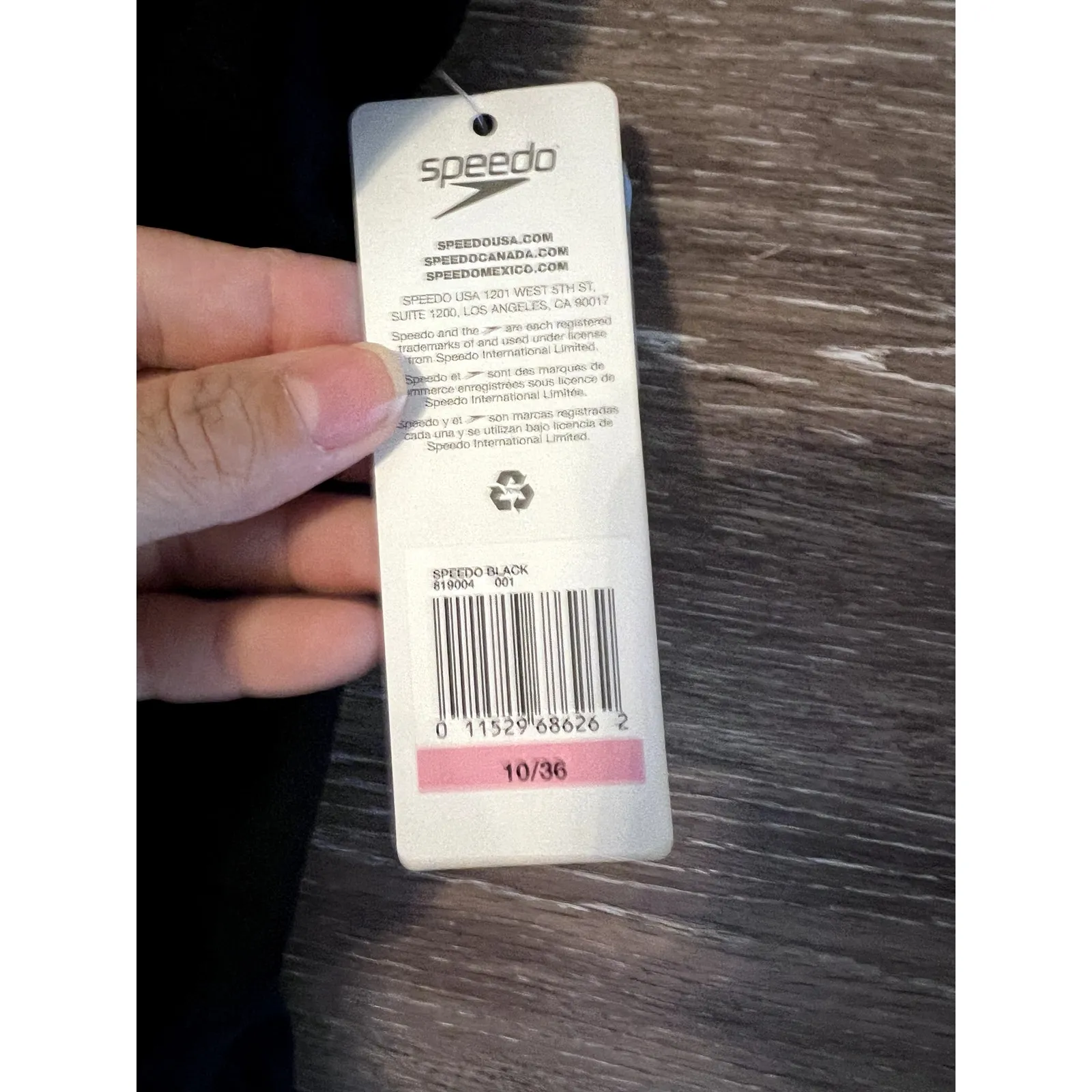 Speedo Endurance Swimsuit Black Size 10/36 Competition NEW one piece opened back - Image 2