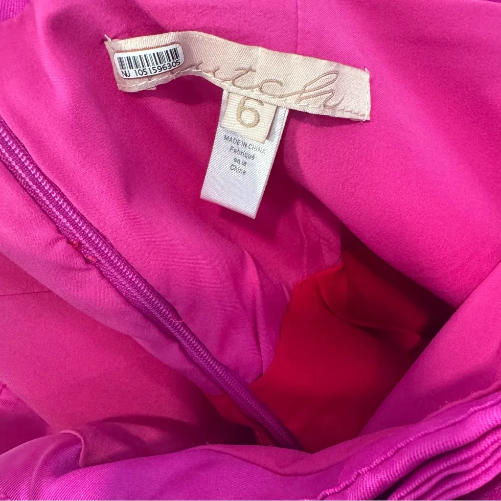 Hutch Serena Pink and Red Colorblock Bow Mini Dress Holiday Party Cocktail - Image 6