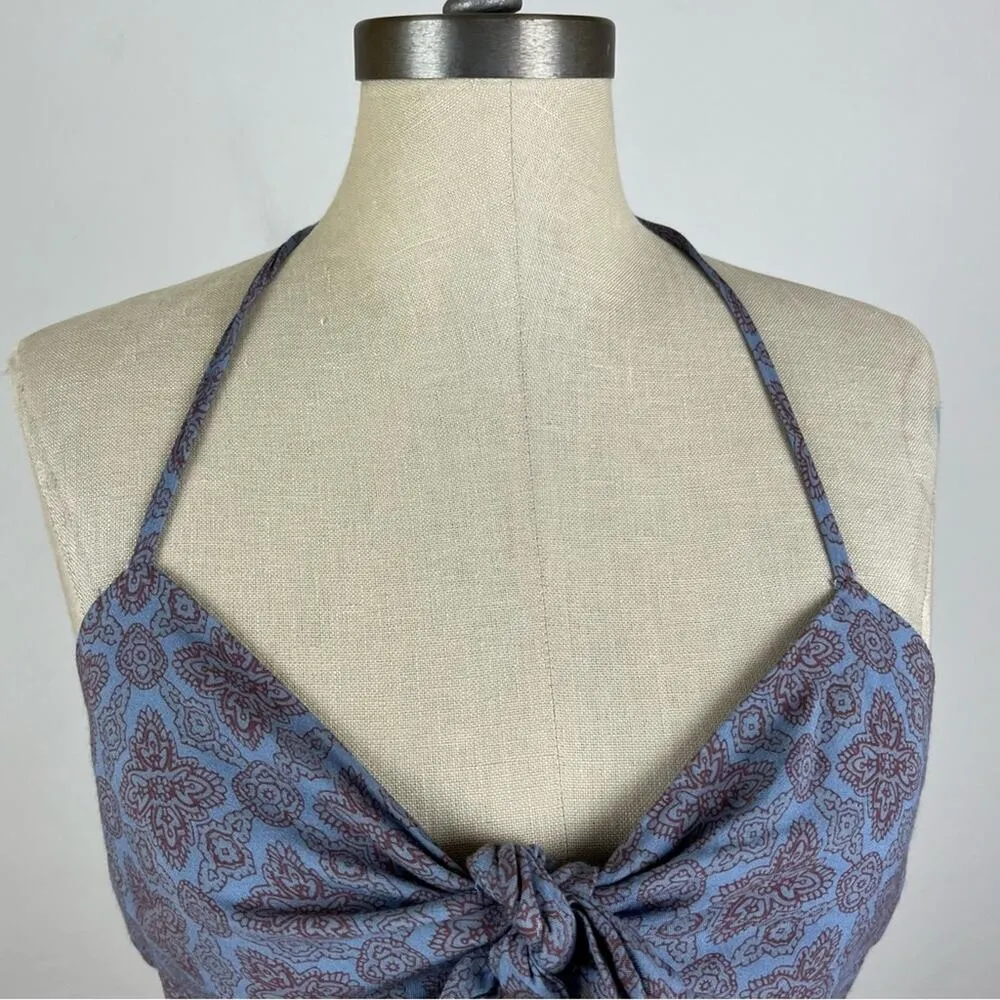 Free People Jen’s Pirate Booty Paisley Tie Front Paisley Top Large - Image 3