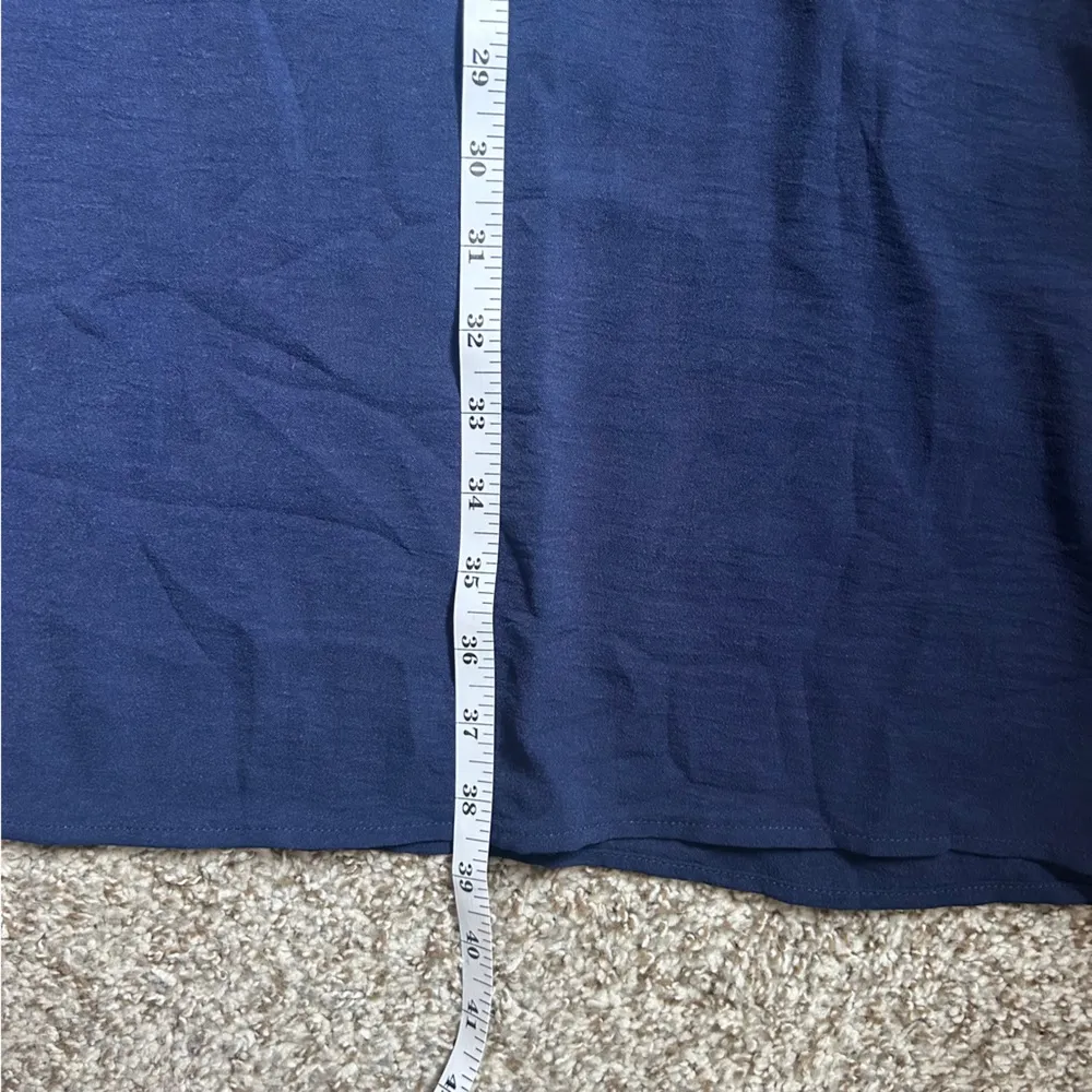 Elegant Navy Ruffle Sleeve Dress Casual Formal Lightweight Mini Summer XXL Blue - Image 7