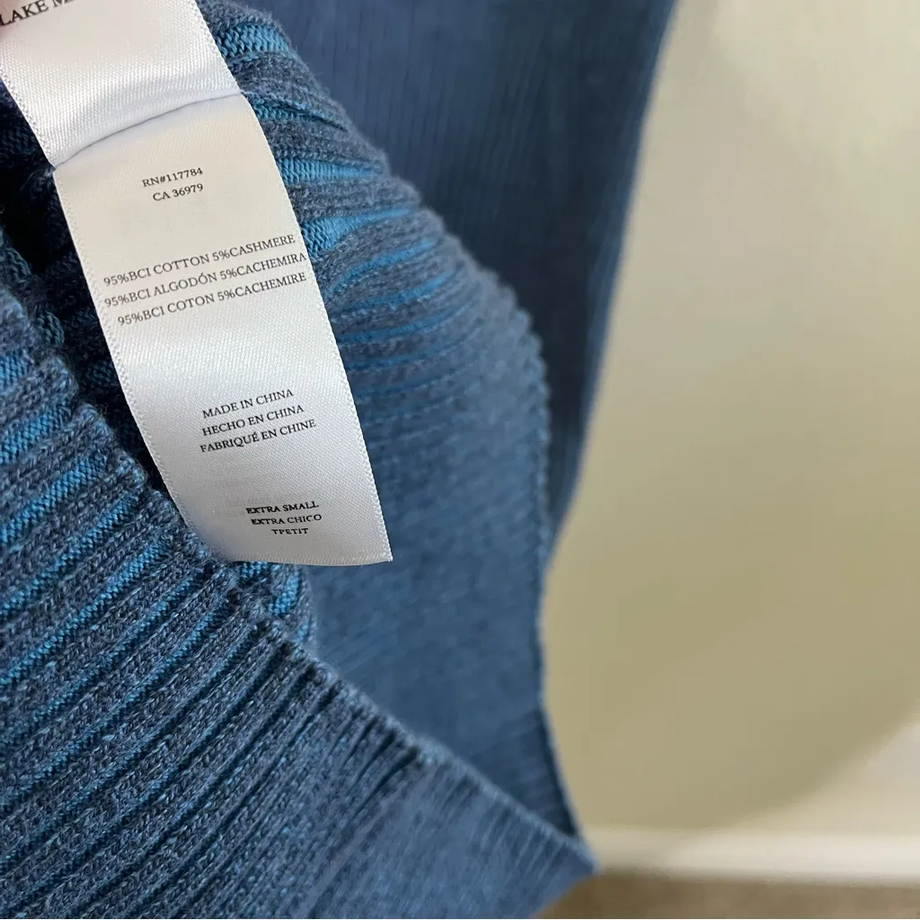 Rails Genesis Blue Lake Melange Ribbed Short Sleeve Knit Sweater Dress Size XS - Image 12