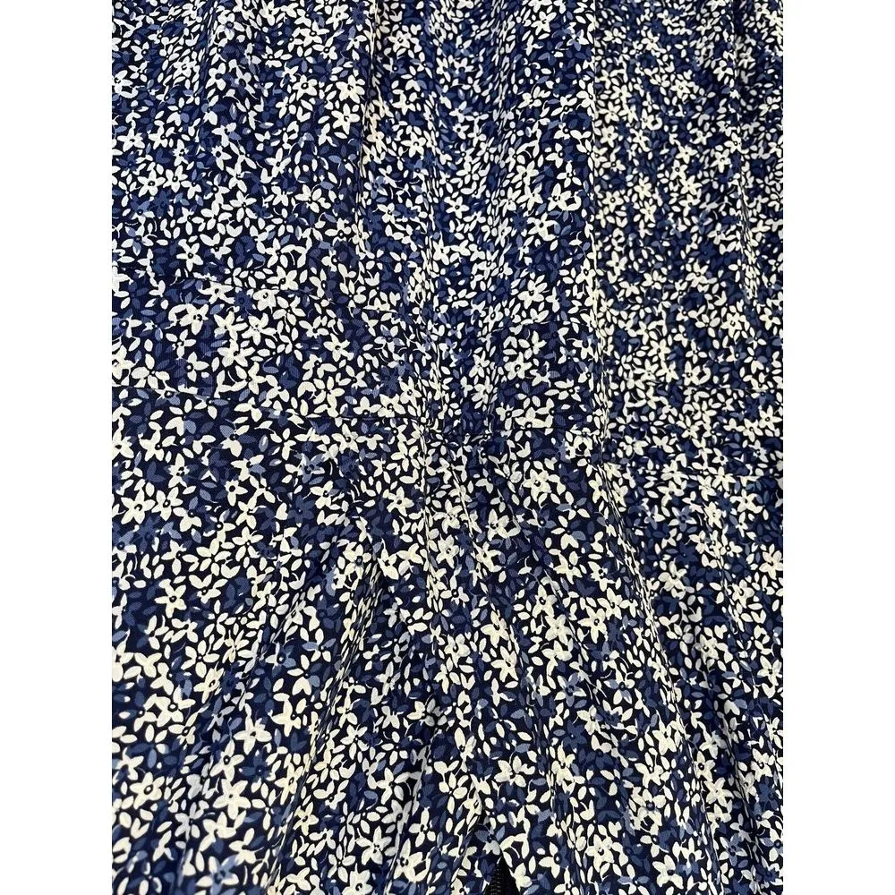 J Howard Dress size 12‎ navy white floral v-neck short bell sleeve NWT Career - Image 2