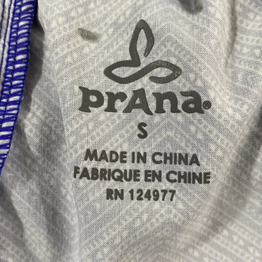 Prana purple color block Chevron print high neck packable zip windbreaker sz S - Image 9