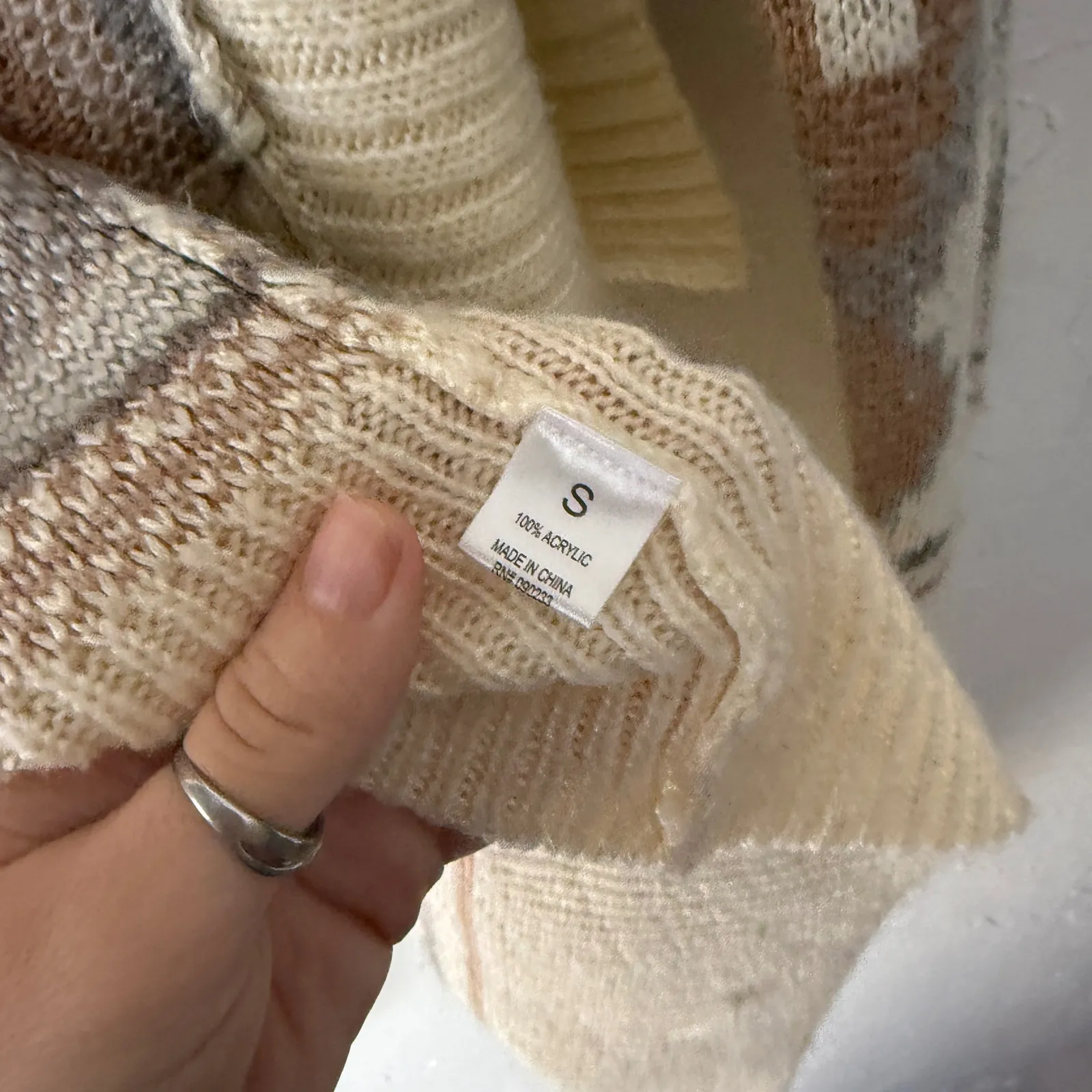 Roxy Aztec Southwestern‎ Geometric Print Waterfall Cardigan Sweater Size S - Image 8