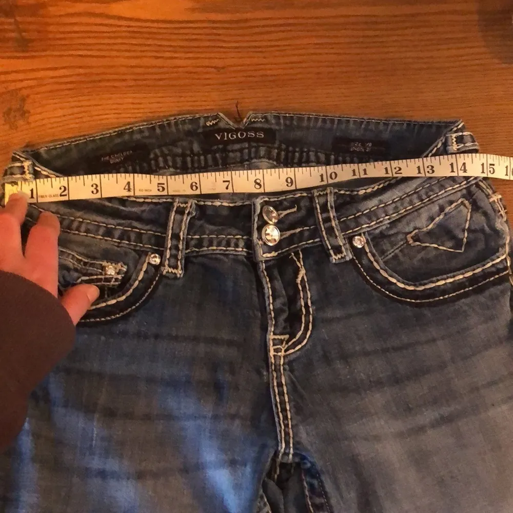 Vigoss the Chelsea skinny jeans light color rhinestone pockets bling siz…​ - Image 11