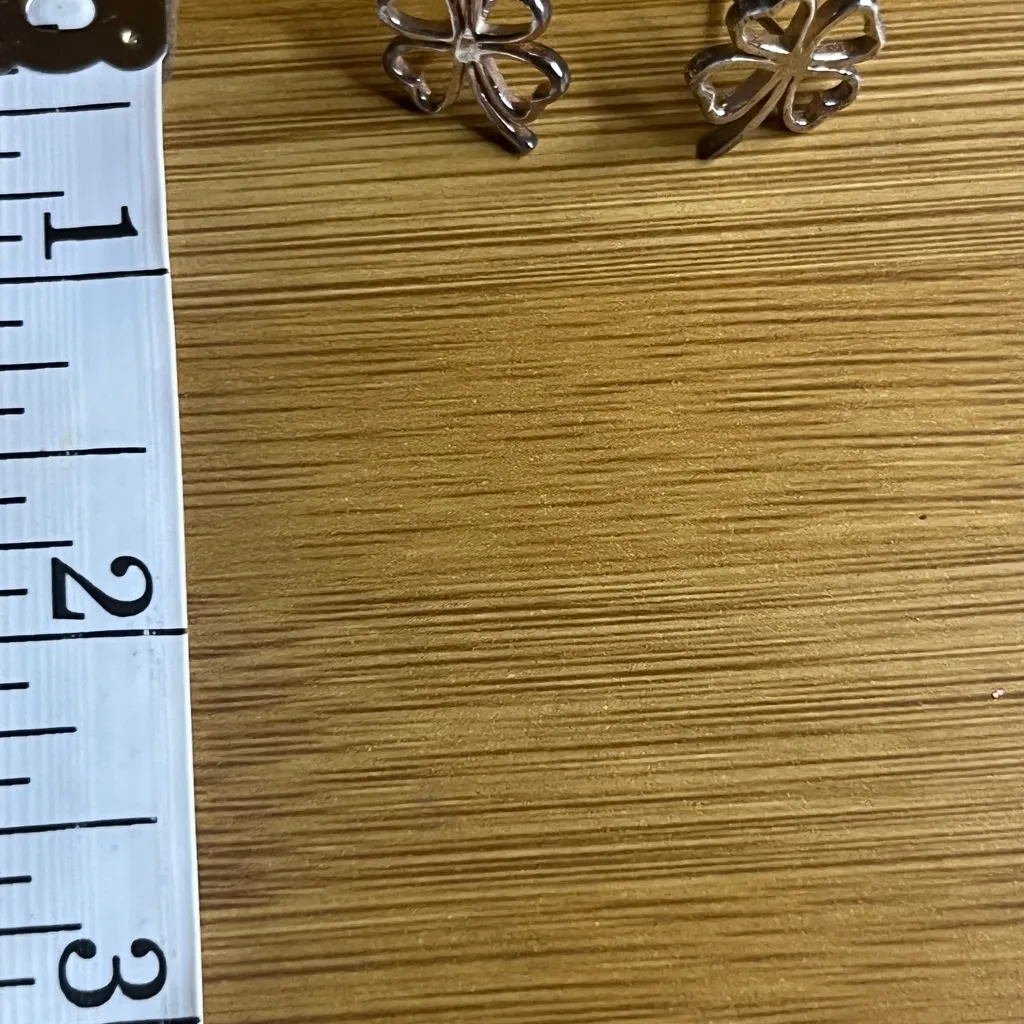 Boutique Sterling Silver Four Leaf Clover Stud Earrings | - Image 4