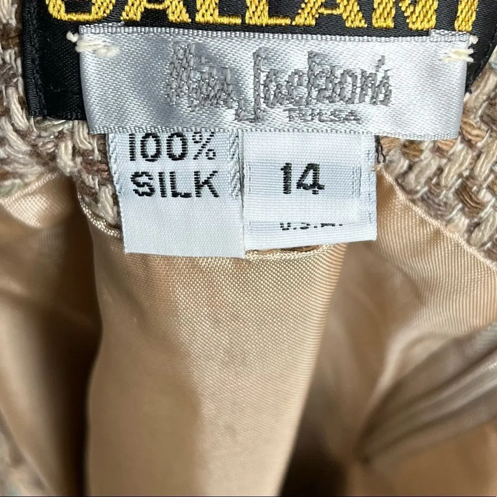 Vintage‎ Gallant Silk Skirt Set Tan Size undefined - Image 8