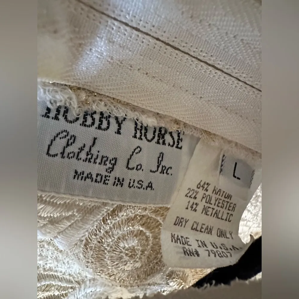 Vintage Hobby Horse Women’s Sheer Appliqué top size Large Scalloped Made In USA - Image 3