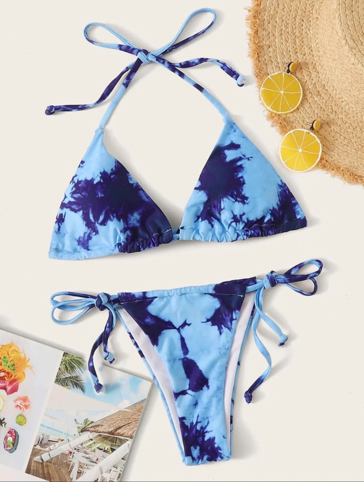 SheIn Tie Dye Halter Bikini - Image 2