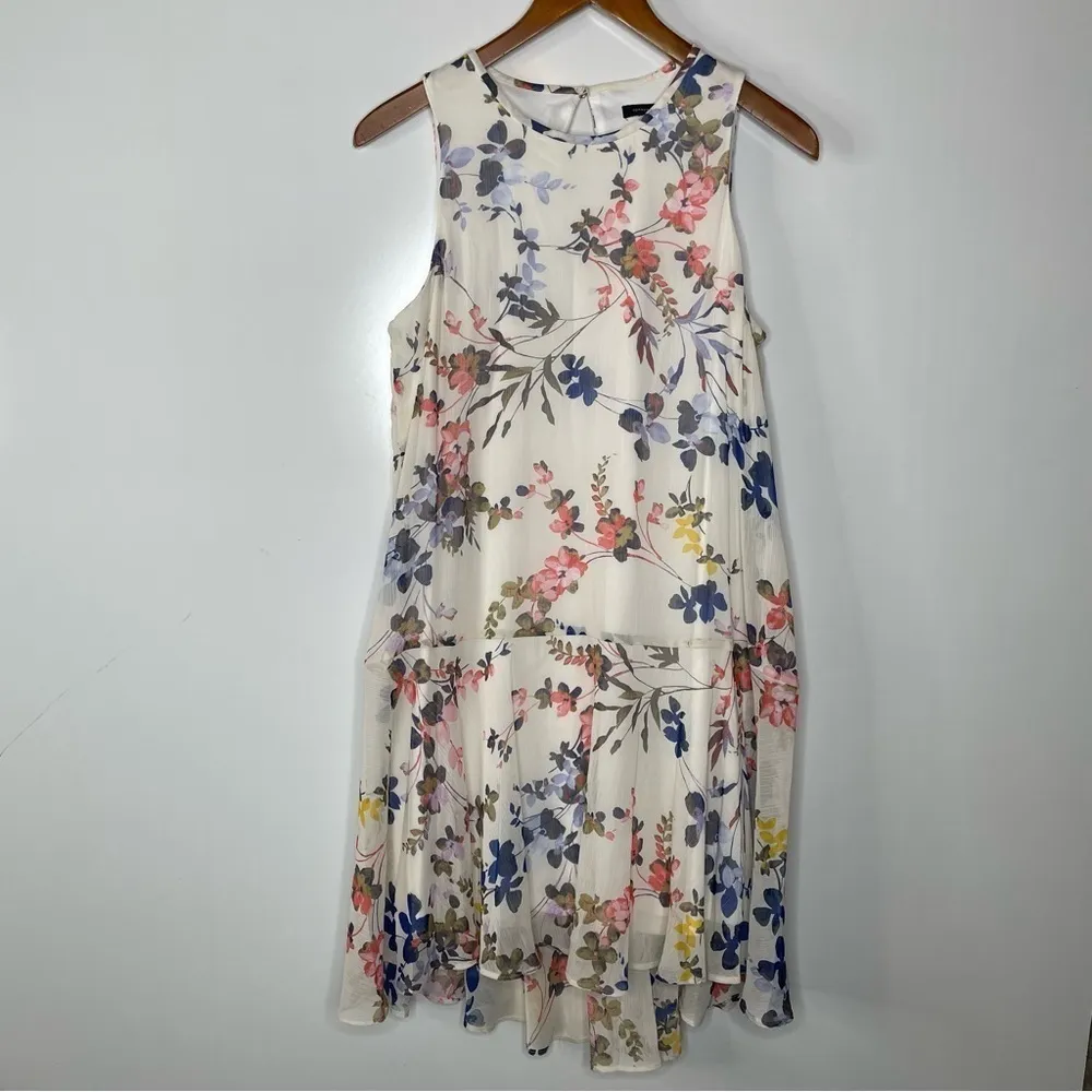 Tommy Hilfiger Womens White Floral Sleeveless Crew Neck Knee Length‎ Party Dress - Image 4