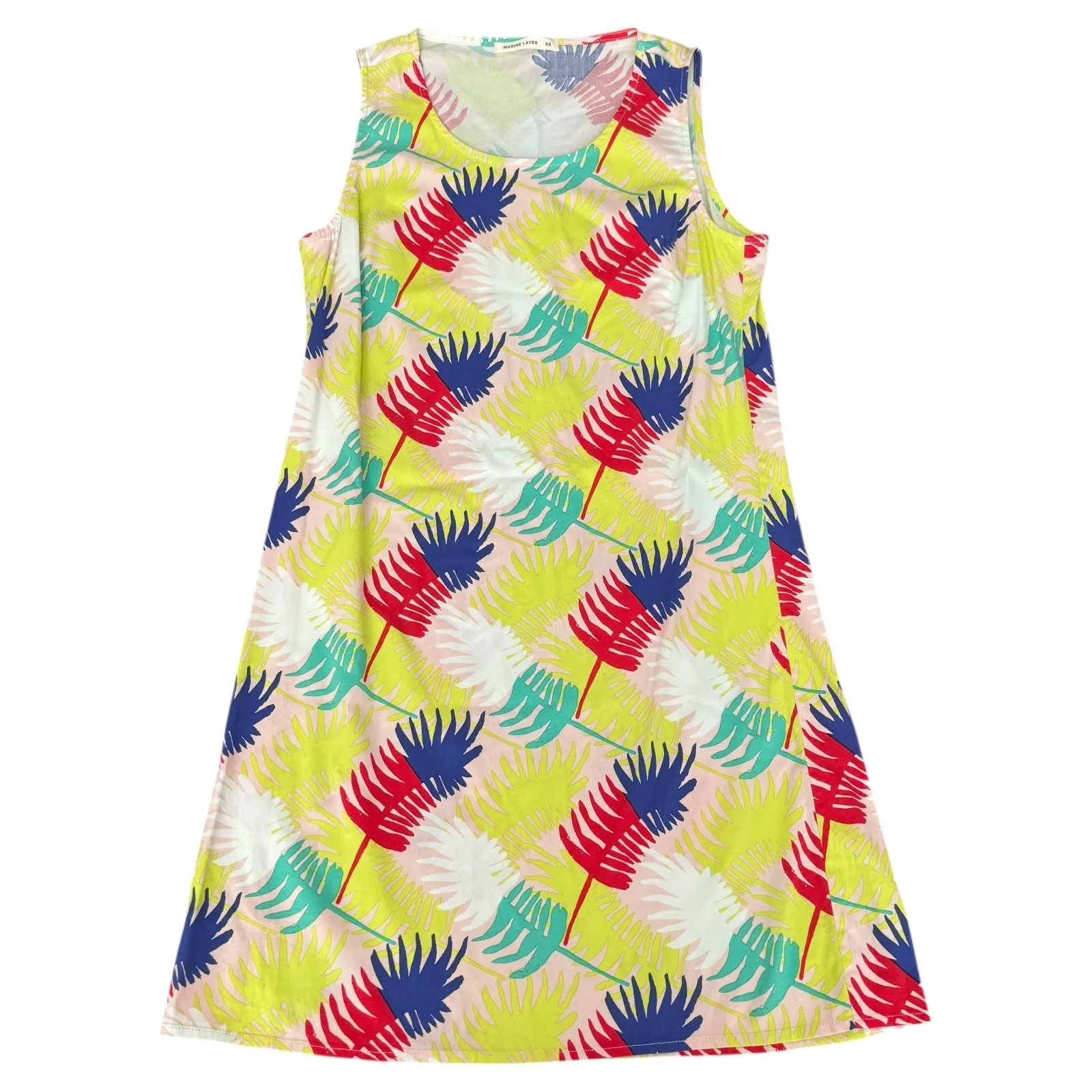 Marine Layer Verdure Dress Size XS Sleeveless Colorful Palm Leaf Tropical Print - Image 2