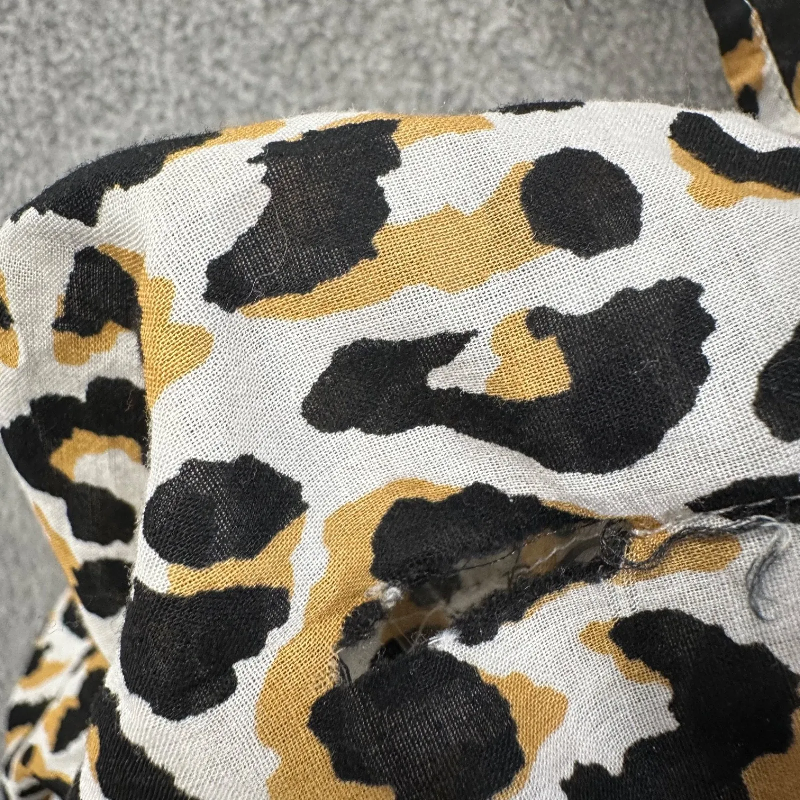 J.Crew Leopard Print Fringe Swim Coverup Women's X-Large V-Neck Vacation AW731 - Image 10