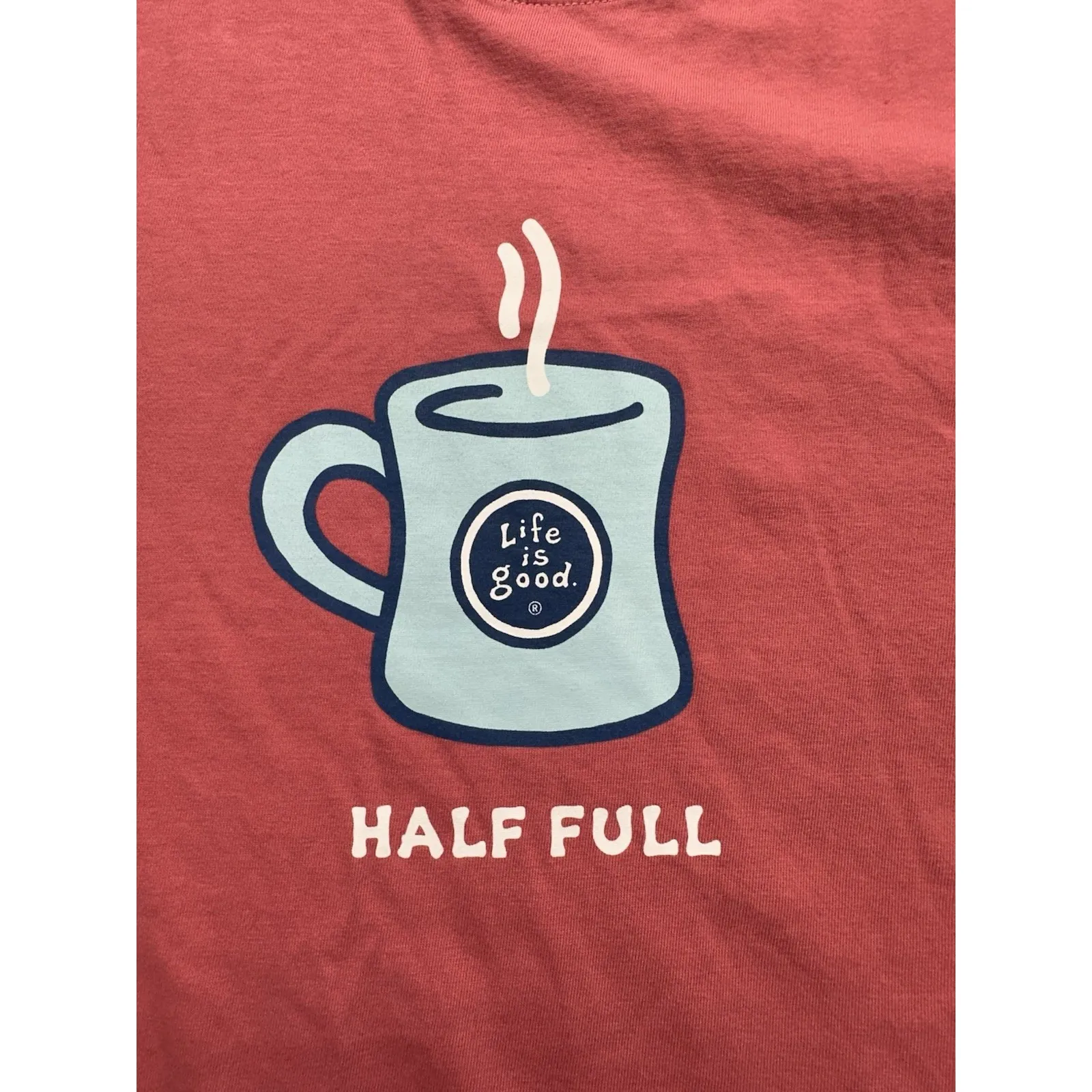 Life Is Good Shirt Women's XXXL Pink Crusher Long Sleeve Half Full Coffee‎ Mug - Image 10