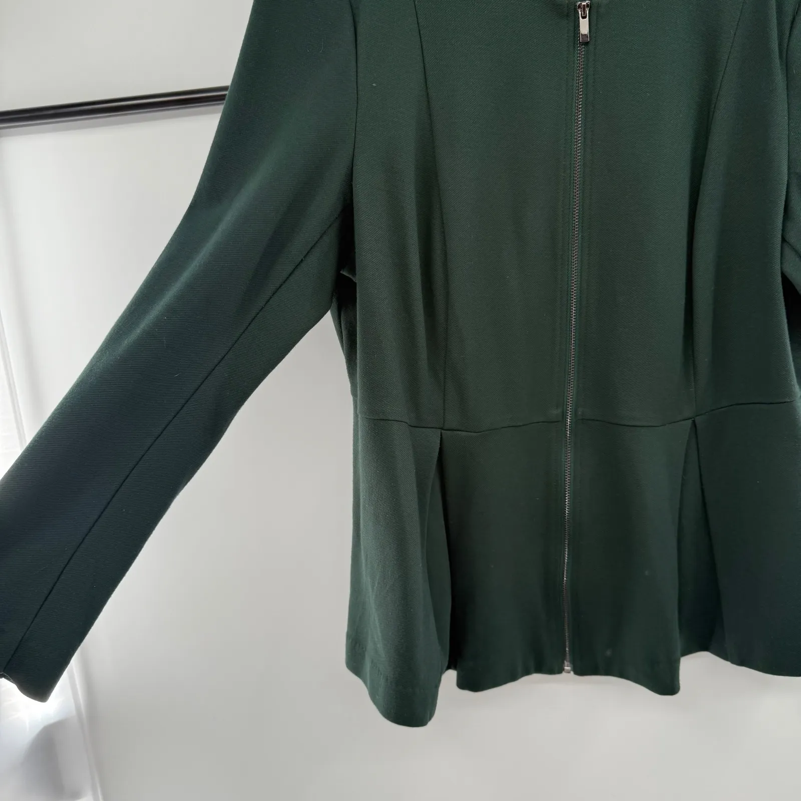 Lane Bryant Dark Green Zip Front Peplum Jacket Womens Plus Size 18 - Image 3