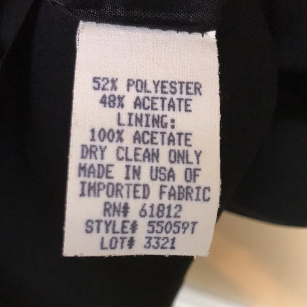 VTG Talbots Women’s Black Satin Bow Waist Short Sleeve Midi Dress - Image 11