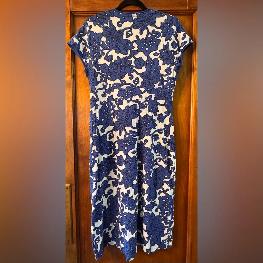 Boden Casual Jersey Dress in Island Sapphire Island Vine - Image 3