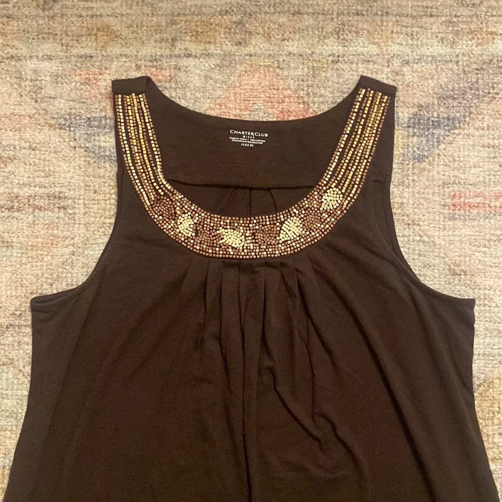 Charter Club Women’s Tank Top with Beaded Neckline - Image 4
