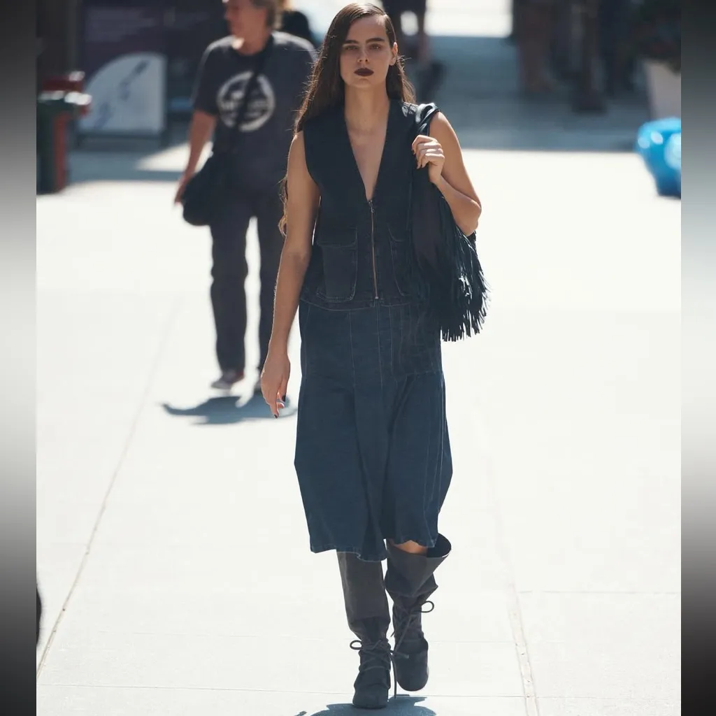 NEW NWT Rachel Comey Verno Denim Sleeveless Midi Dress Black/Blue - Image 4