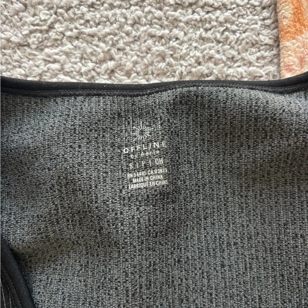 Aerie Black Ribbed Crop Top - Image 3