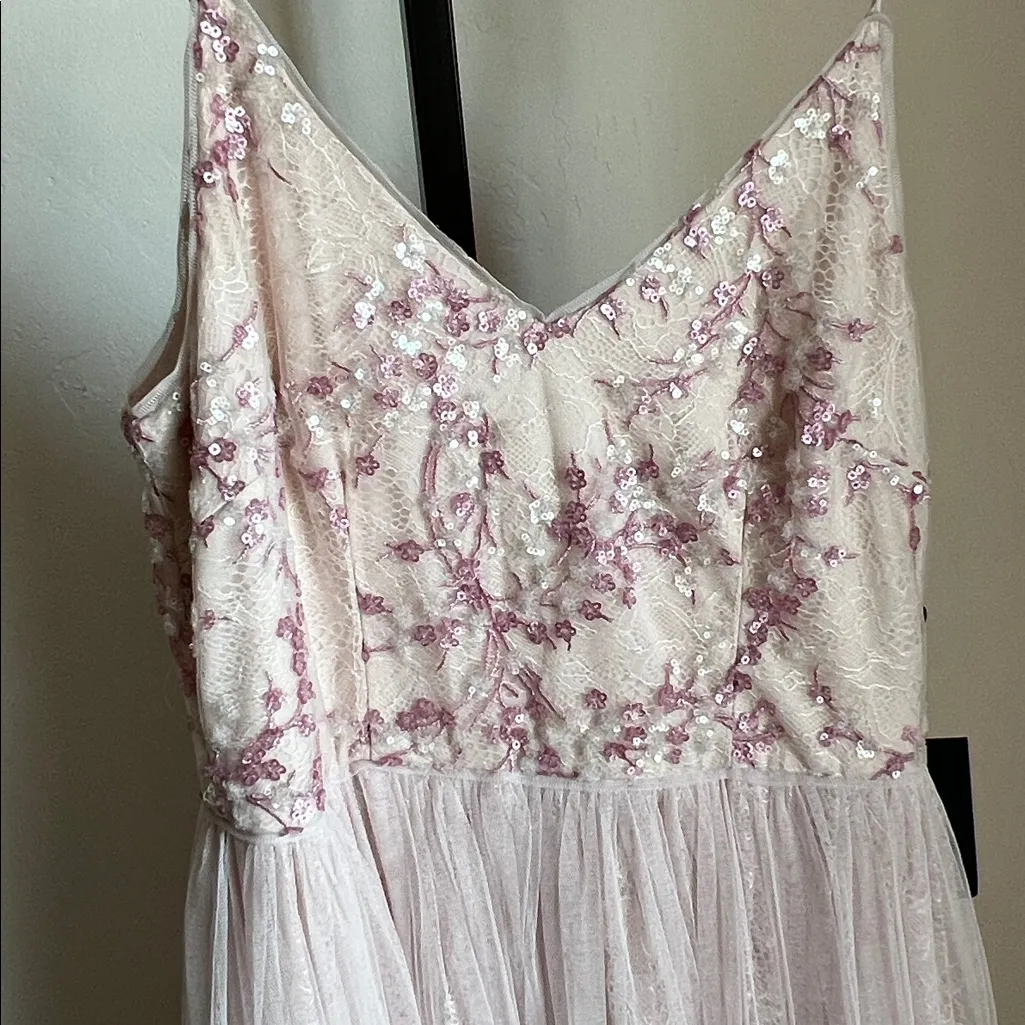 Anthropologie Adrianna Papell Sequin Floral Dress size 6 NEW Wedding Prom - Image 3