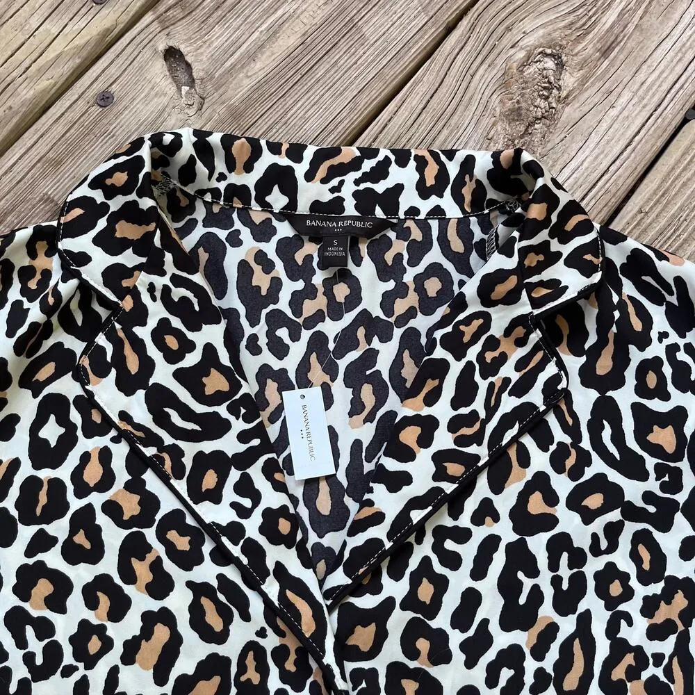 Banana Republic Women's Cheetah Print Pajama Top Size S. NEW - Image 4
