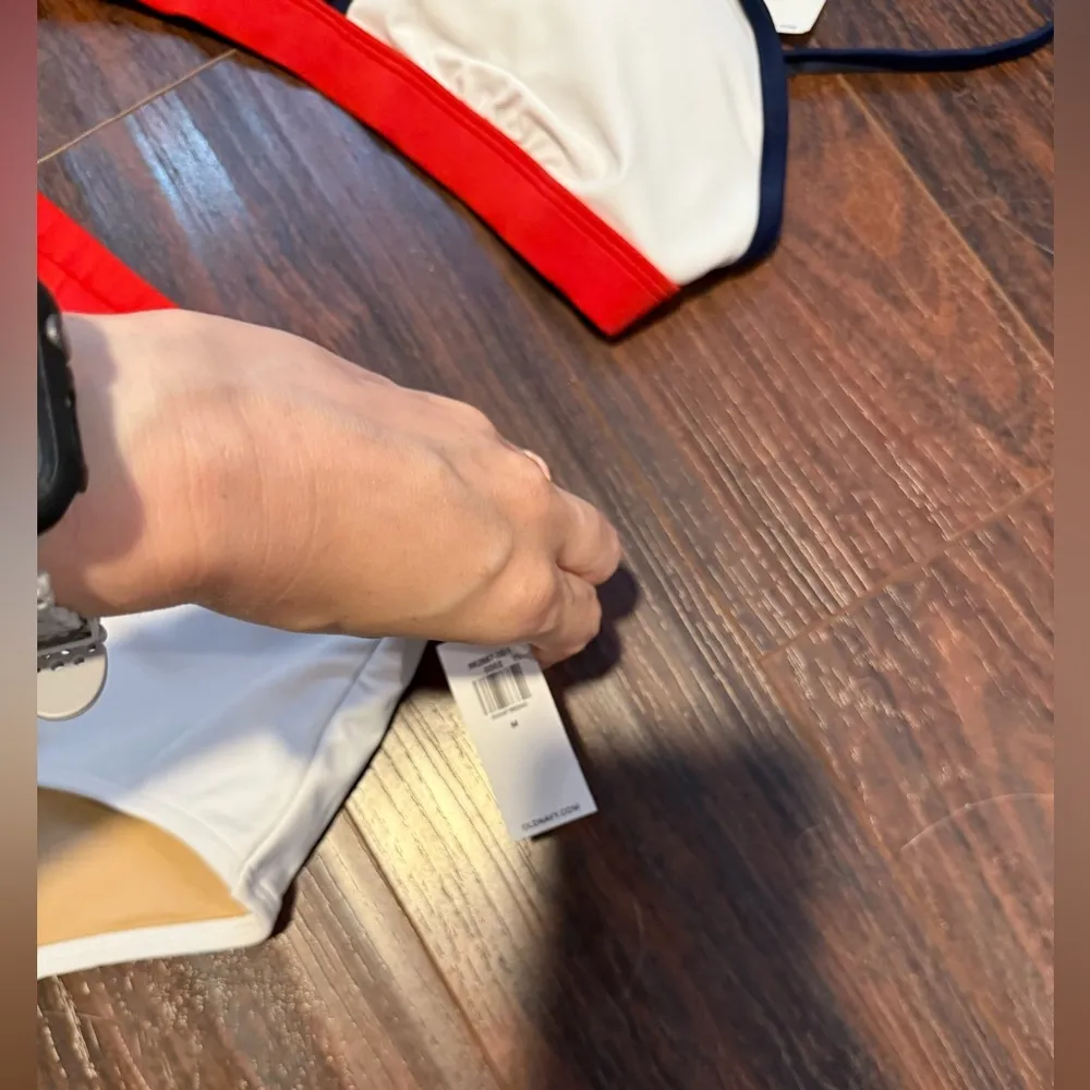 NWT oldnavy White and Red Bikini Set with Blue Trim - Image 3