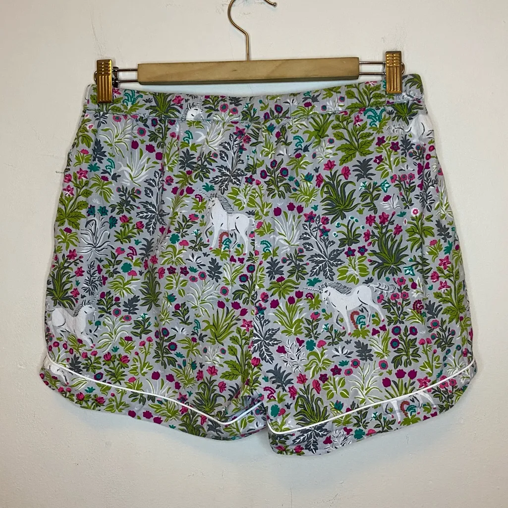 PRINTFRESH Unicorn’s Garden Short Sleeve Button Down Cotton Pajama Shorts Small - Image 7