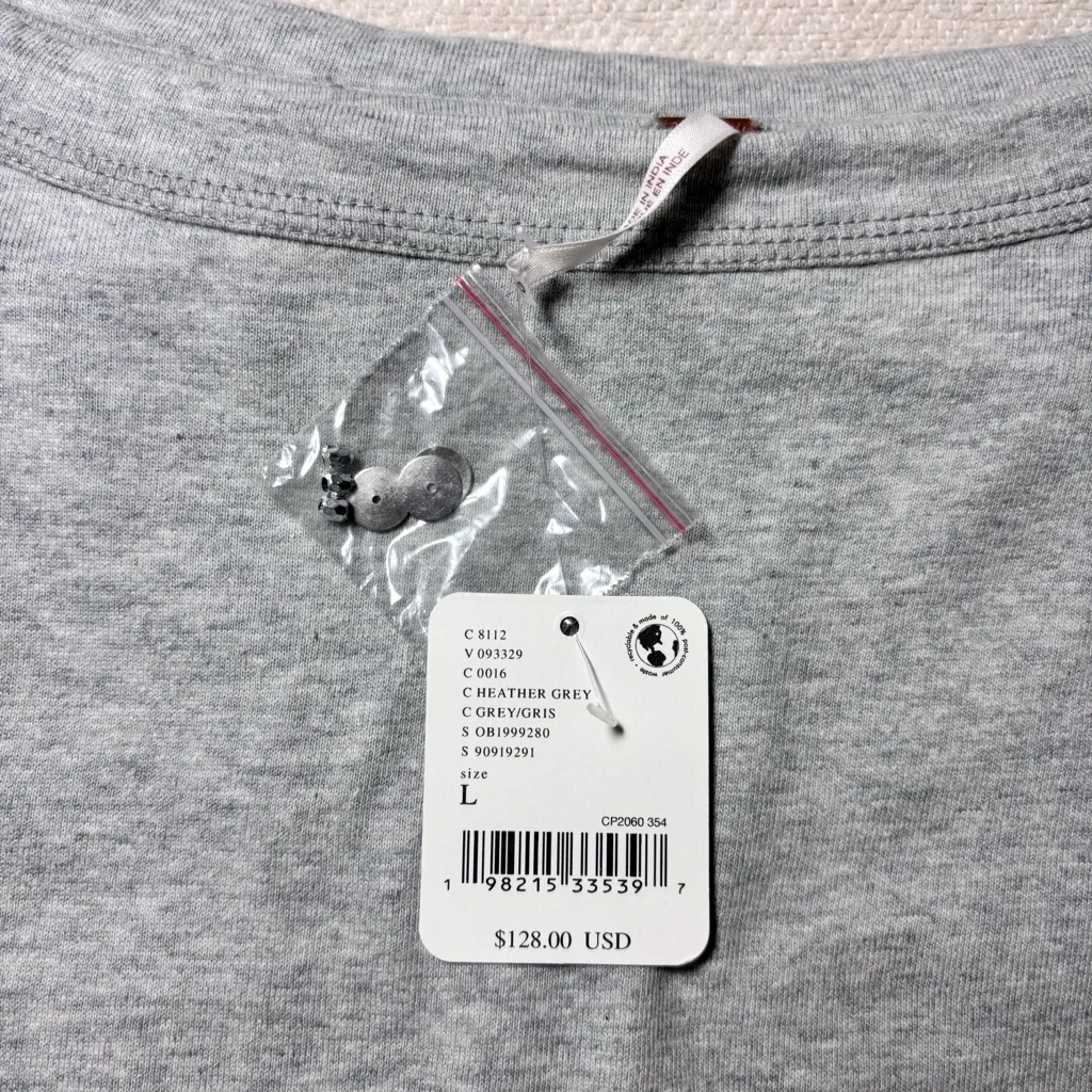 Free People Shine Me Out Top‎ Embellished Sleeve Pullover Open Back Large L NEW - Image 10