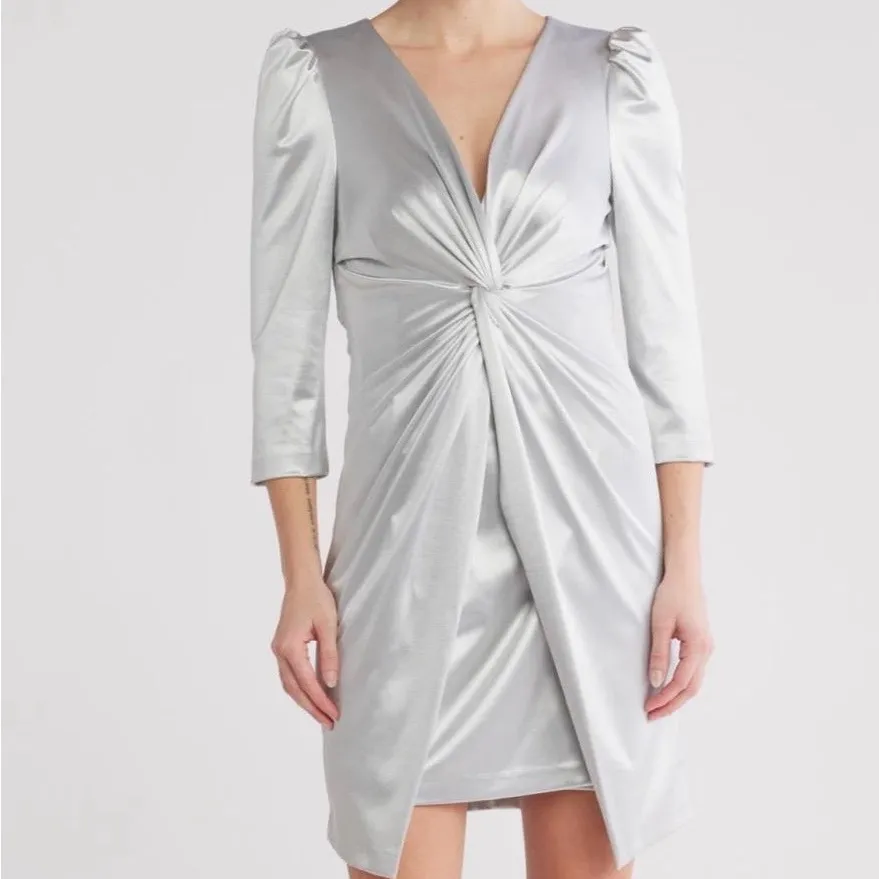 Julia Jordan Silver Long Sleeve Dress - Image 4
