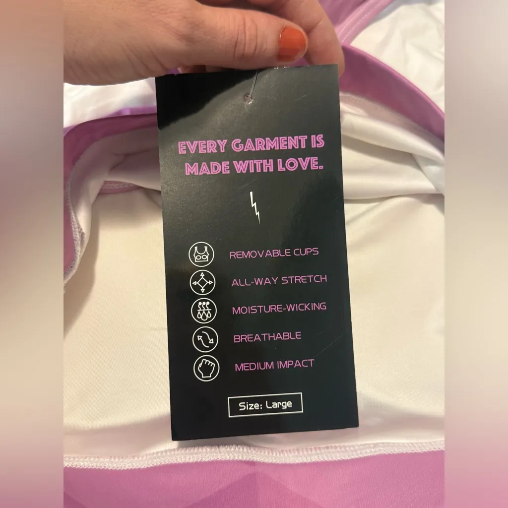 🏷️💜NWT Electric Body Sports Bra Size L Pink Size L - Image 5