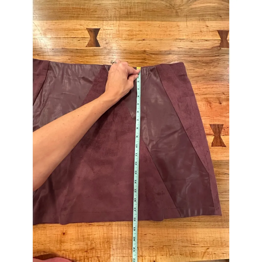 Women's Cato Burgundy Faux Suede Mini Skirt Plus Size XL - Image 7