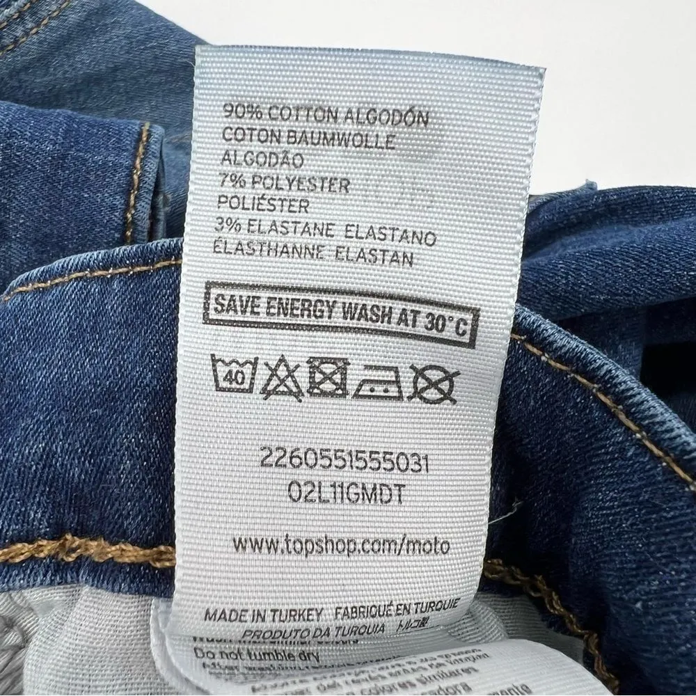 TopShop Women's Moto Leigh Skinny Leg Mid Rise Dark Wash Size W26 to Fit L32 - Image 15