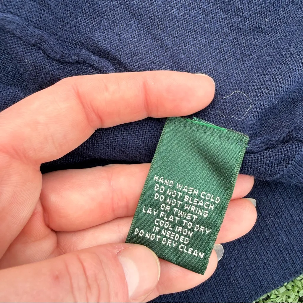 Lauren Ralph Lauren Navy Blue Open Front Waterfall Cardigan, Size 1X - Image 6