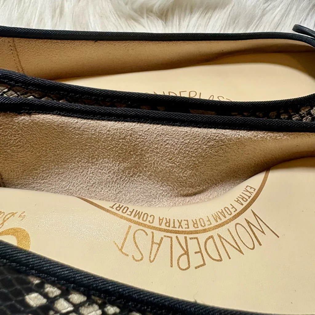 CIRCUS by SAM EDELMAN Charlotte Ivory Snakeskin Print Ballet Flats - Image 7