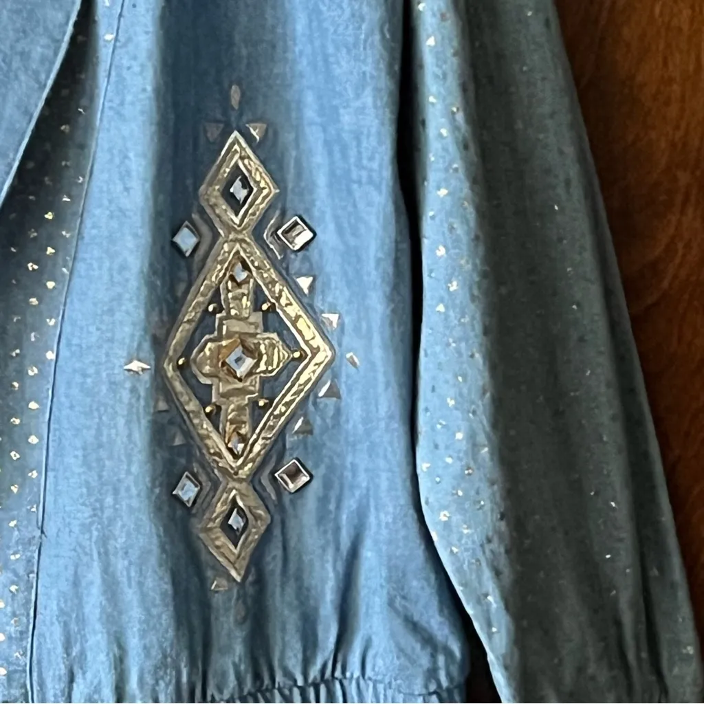 Vintage City Girl 2 piece denim Jacket & Shirt. Sz. 12 and 10 Blue - Image 8