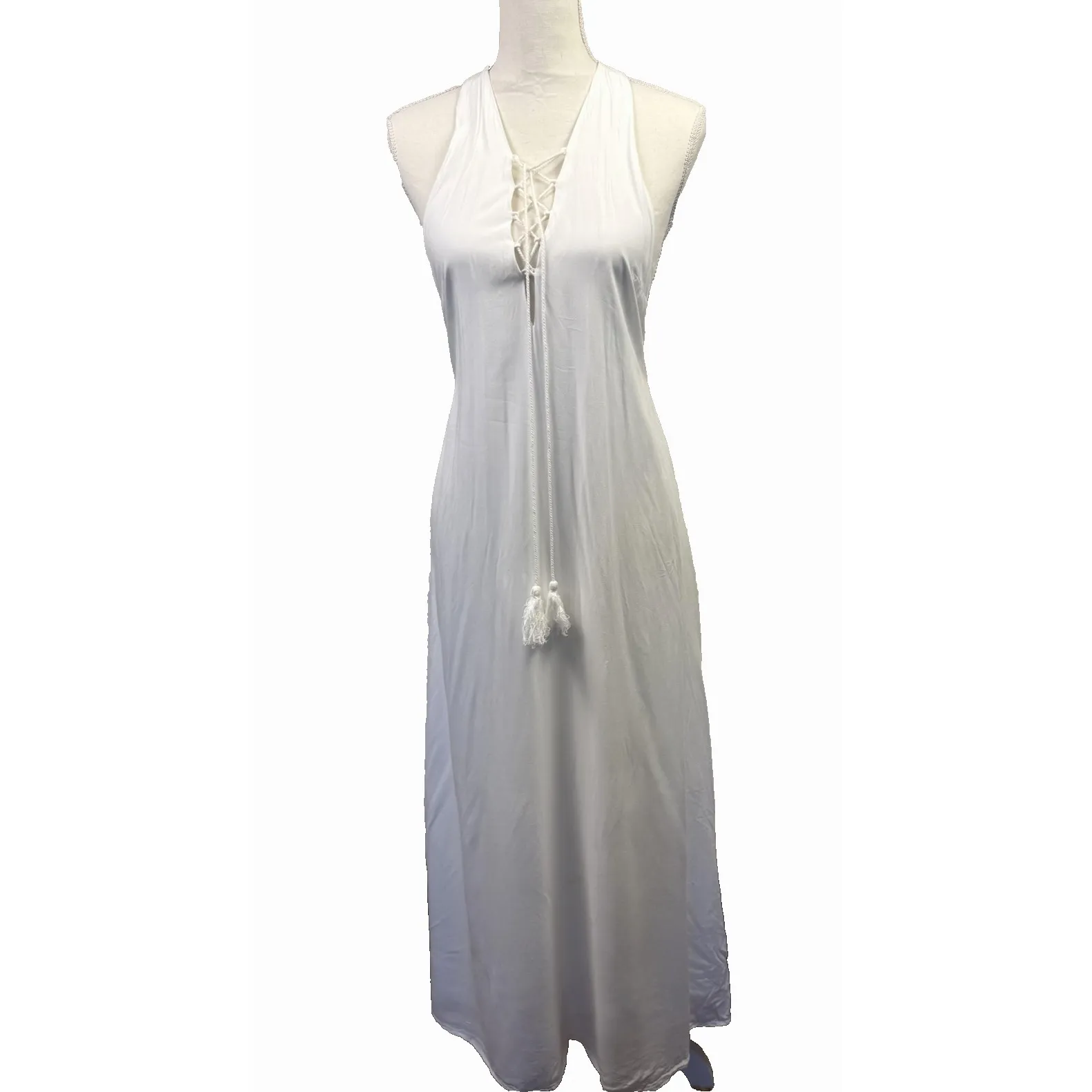 Show Me Your Mumu Dress Womens Small White Voyage Maxi Embroidered Back - Image 3