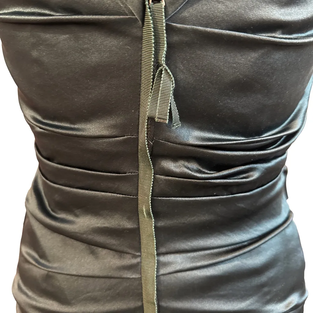 Elie Tahari Jewel Green Satin Mini Dress - Image 4