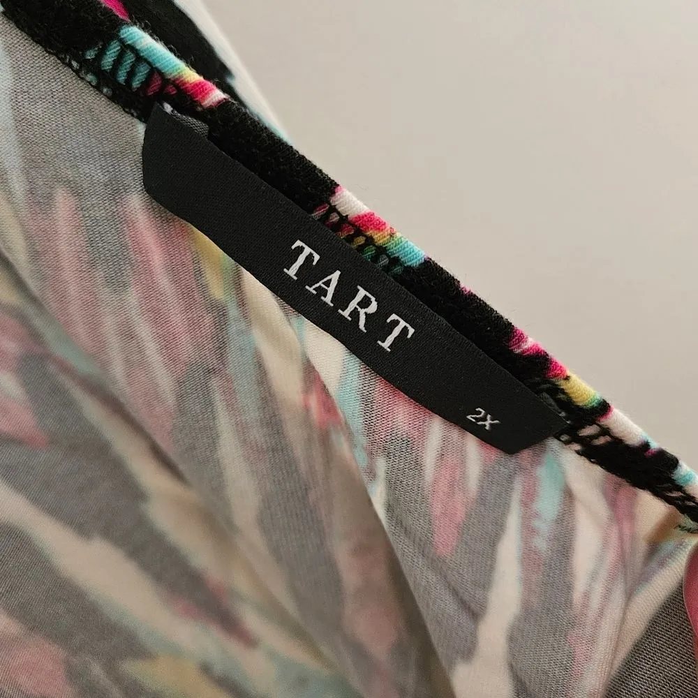 TART Tank Top Blouse Patterned Print Open Back Abstract Casual Summer Vacation - Image 7