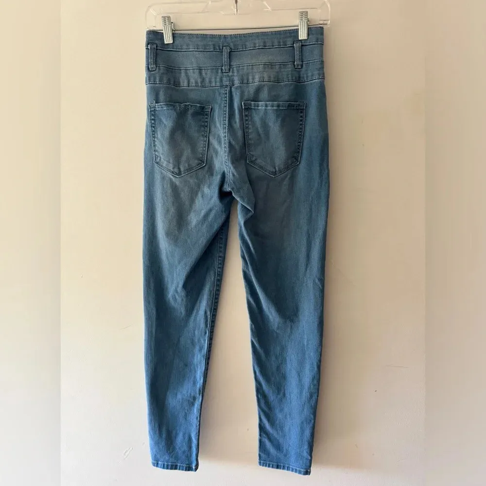 Tinseltown Denim Couture Light Wash Skinny Jeans Juniors Size 7 - Image 4