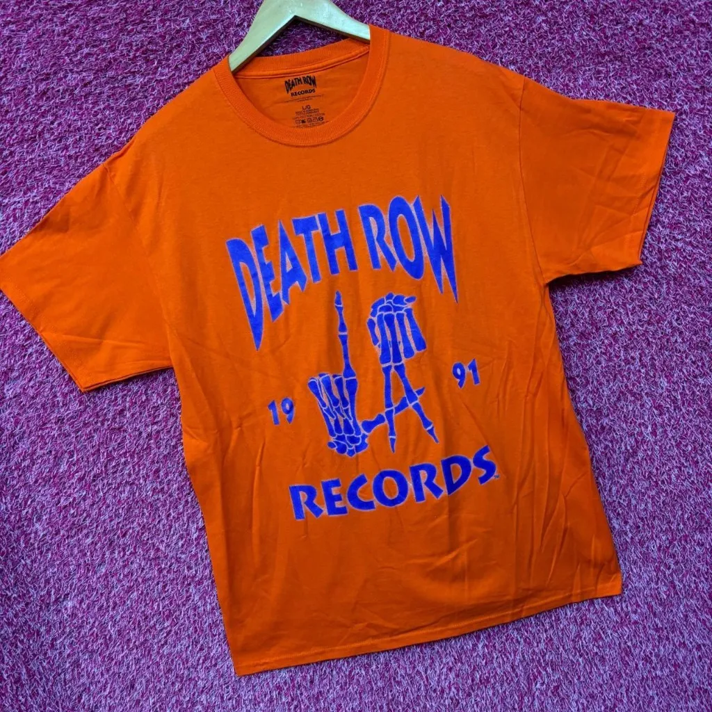 Death Row Records 1991 LA Grim Reaper Hands Rap Tee large - Image 3