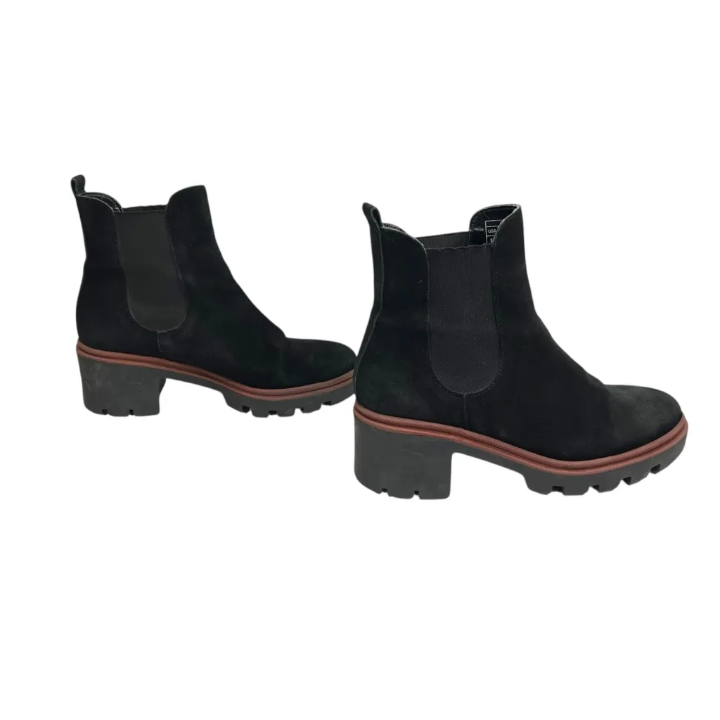 Antonio de Faria Black Suede Chunky Heeled Chelsea Boots Size 8 - Image 6